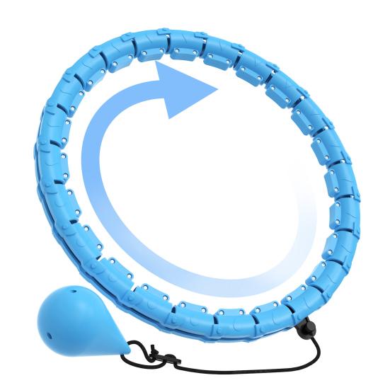 

Weighted Fitness Hoop with 24 Detachable Knots Adults Weight Loss Fat Burning Waist Toning Fitness Circle Women Men Strengthening Waist Exercise Ring