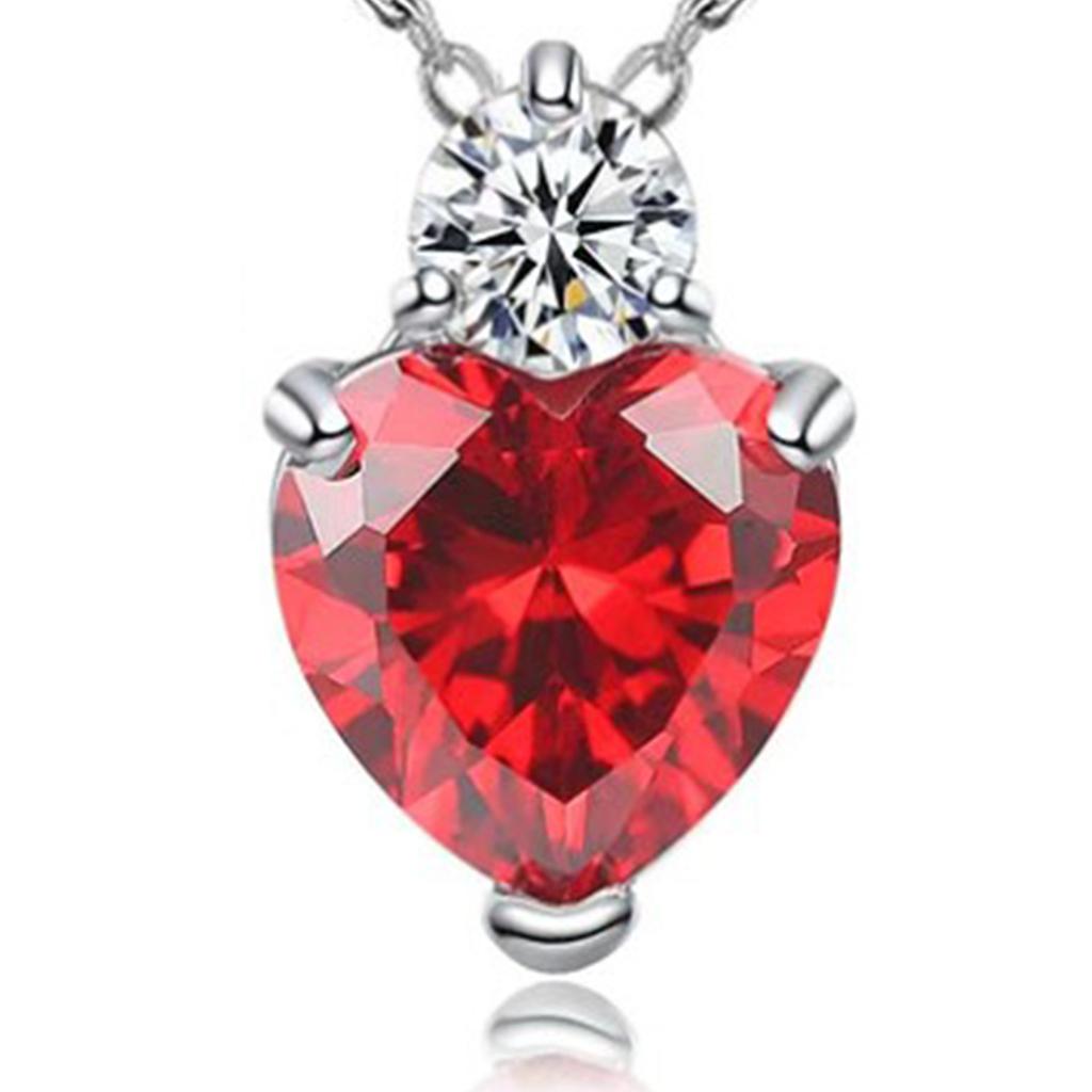 Clavicle Chain Red Love Stainless Steel Zircon Necklace Clavicle Chain Pendant for Dating