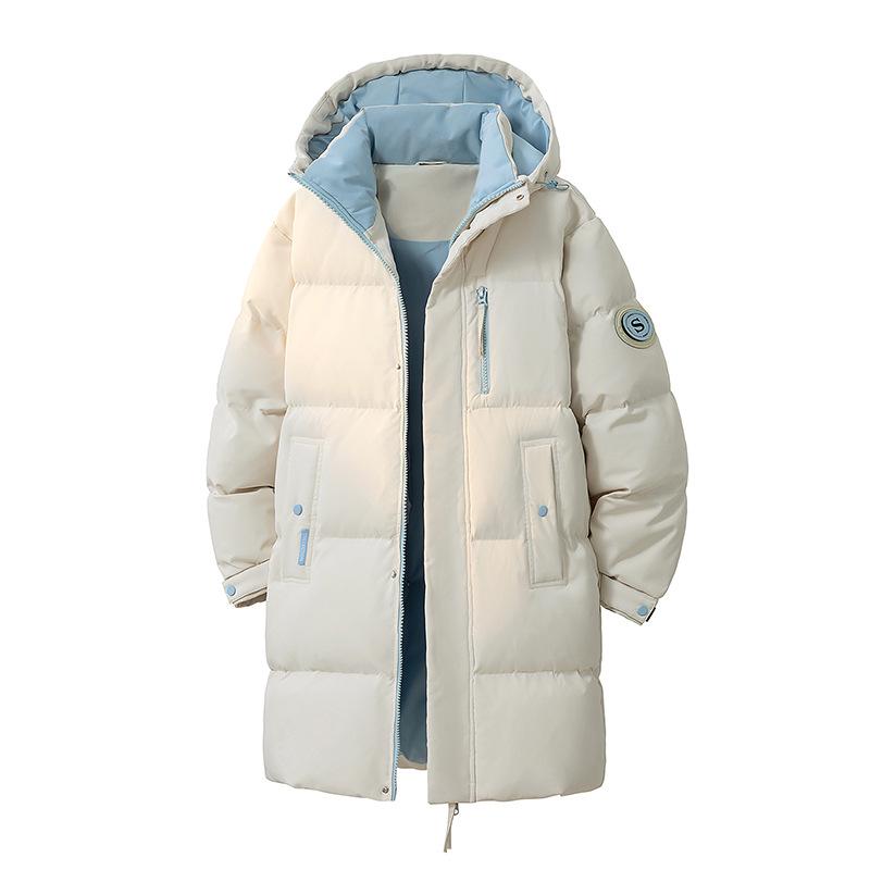 

Unisex Mid-Length Hooded Cotton Jacket - Thick and Warm, Perfect for Couples and Students, Ideal Cold-Weather Wear Small