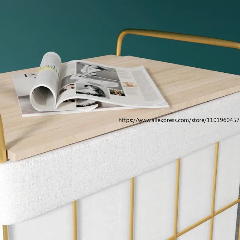 Fashion Light Luxury Household Laundry Hamper High-end Simple Toys Storage Basket Creative Multi-functional Bedside Cabinet