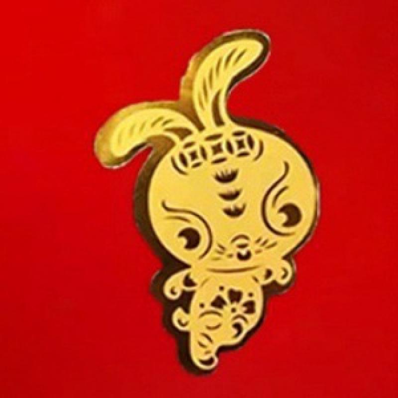 Pure Gold Fortune Maneki-neko and Pixiu Wealth God Phone Sticker Omamori