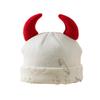Korean Horn Button Wool Beanie with Devil Ears - Unisex Spring/Autumn Hat