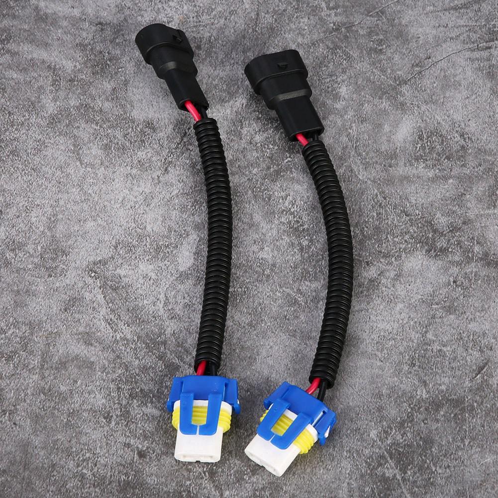 2Pcs 9006 Ceramic Connector Plug Socket Extension Wiring Harness Sockets Adapter