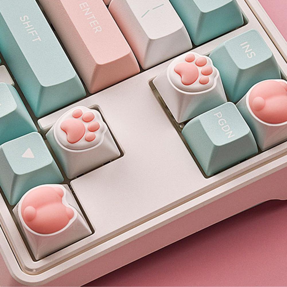 4Pcs 3D Cute Soft Cartoon Keycaps Replace for Cherry MX Gaming Mechanical Keyboard Keycap Keys Anime Custom Key Caps