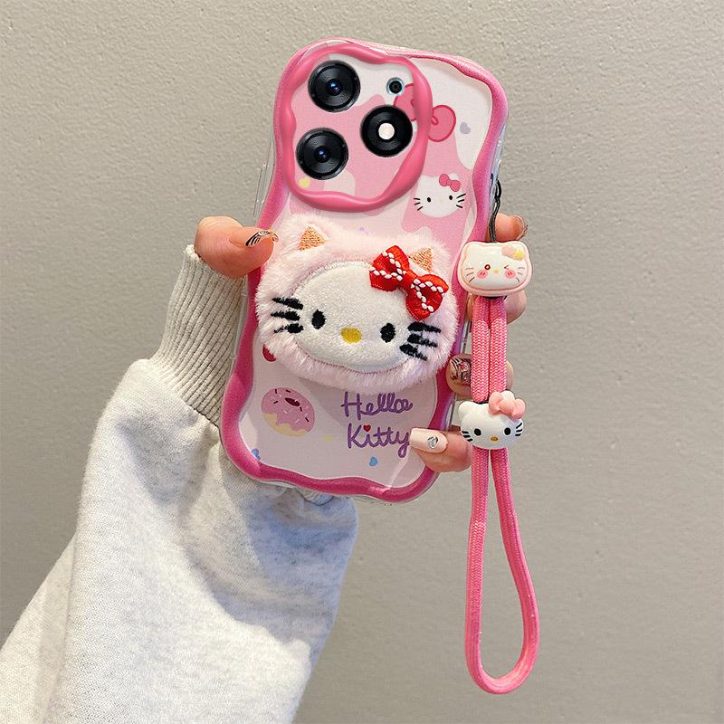 Vivo S18 Pro/Y76s/V25 Cute Plush Cartoon Soft Shell Phone Case - Shockproof & All-Inclusive Design