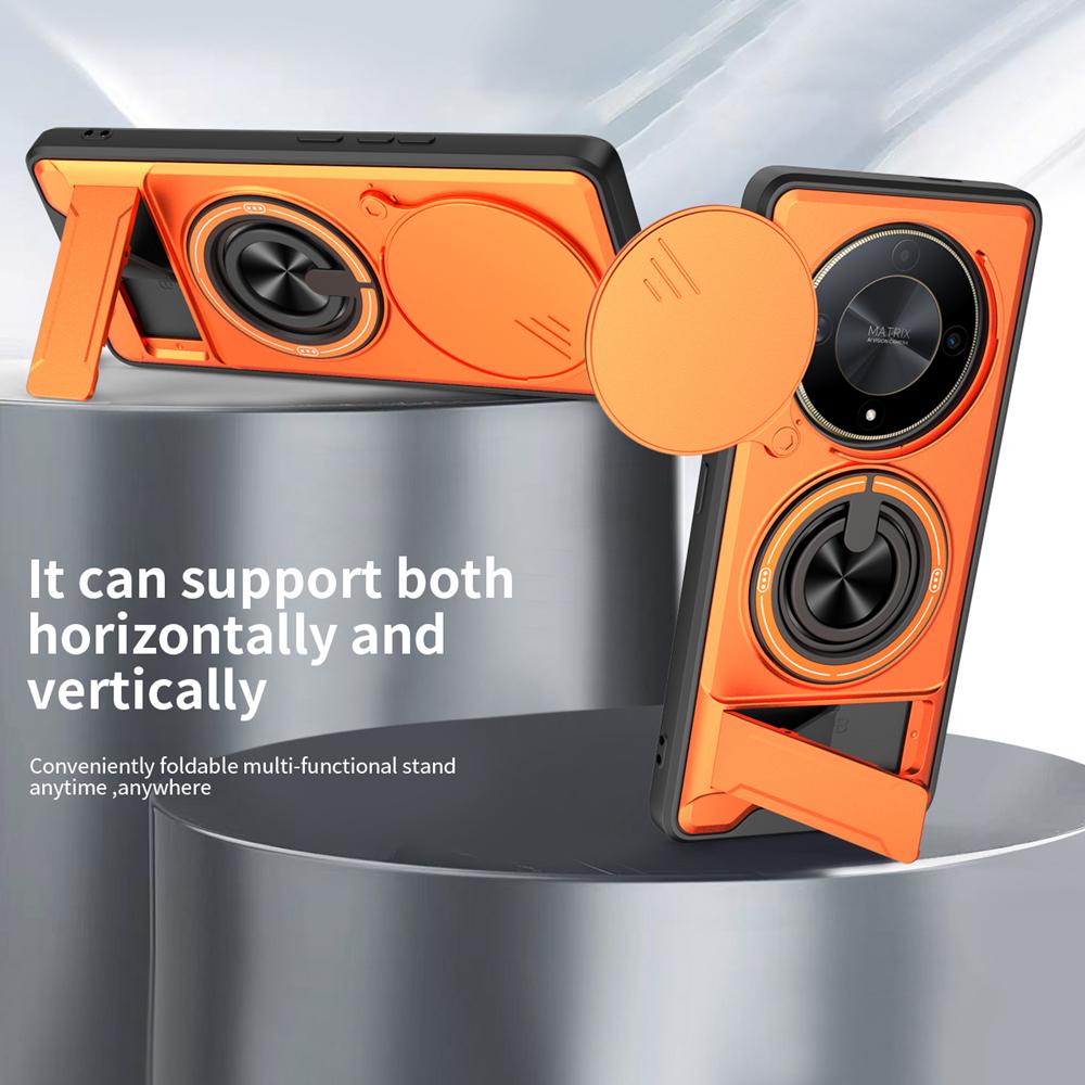 KEYSION Magnetic Phone Case for Honor X9b 5G X9A Slide Camera Protection Upright Kickstand Shockproof Cover for Magic 5 6 Lite