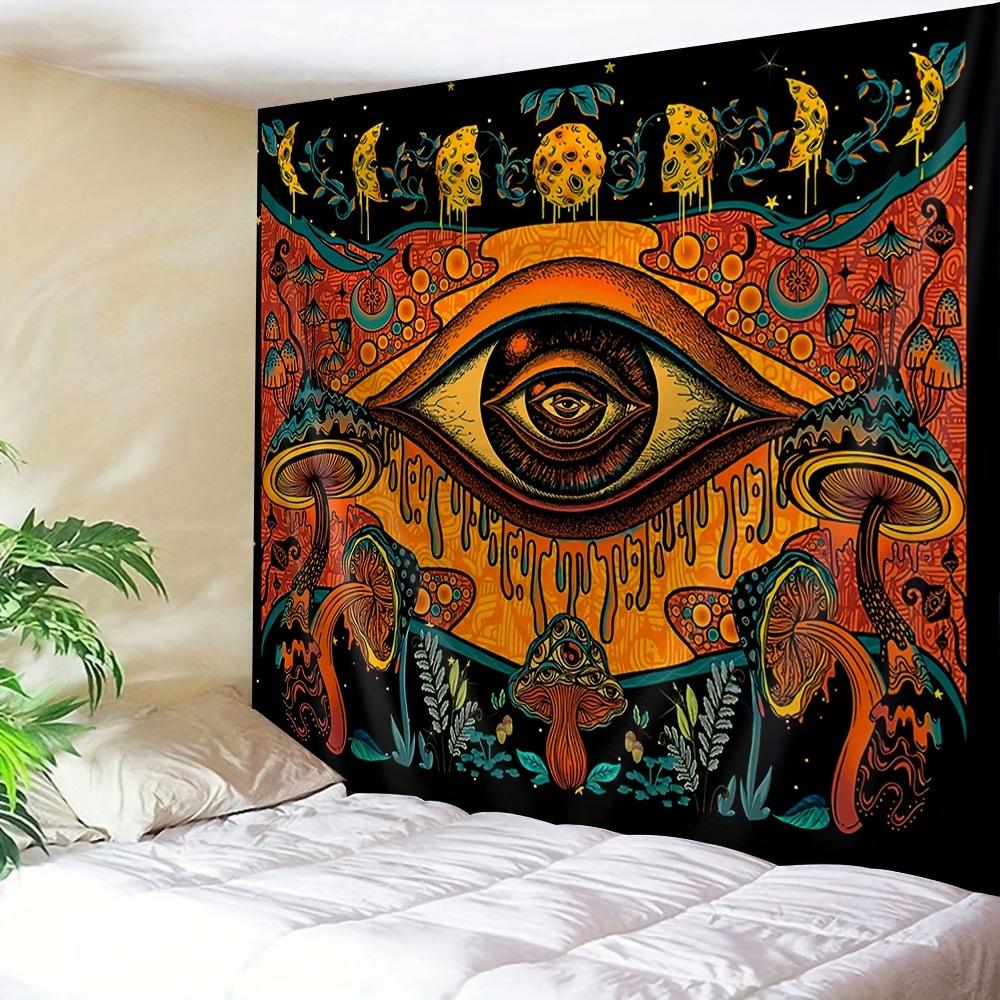 Mystic Eye Fantasy Mushroom Tapestry Living Room Feature Wall Theme-Based Art Studio Decor for Guesthouses