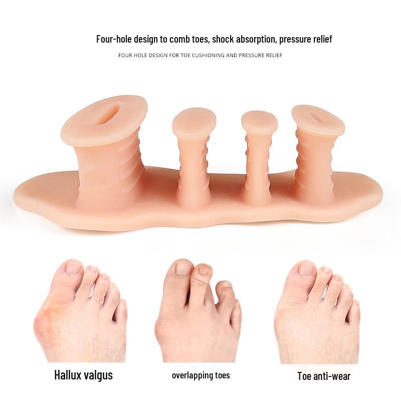 Four-Hole Soft Toe Separator for Bunions and Overlapping Toes