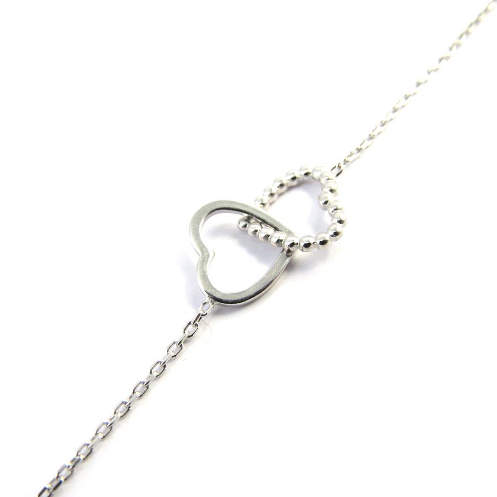 Altesse [M4973] - Stříbrný náramek 'Love' 2 srdíčka