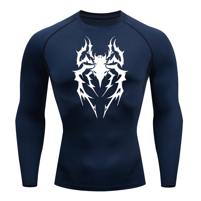 Spider Graphic Compression Shirts for Men Gym Workout Athletic Quick Dry Tshirts Tops Training Running Undershirts Rash Guard
