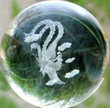Chinese Dragon & Phoenix 3D Engraved Crystal Lucky Healing Balls Hand Exercise Grip Ball Home Decor Fengshui Ornament Gifts Item