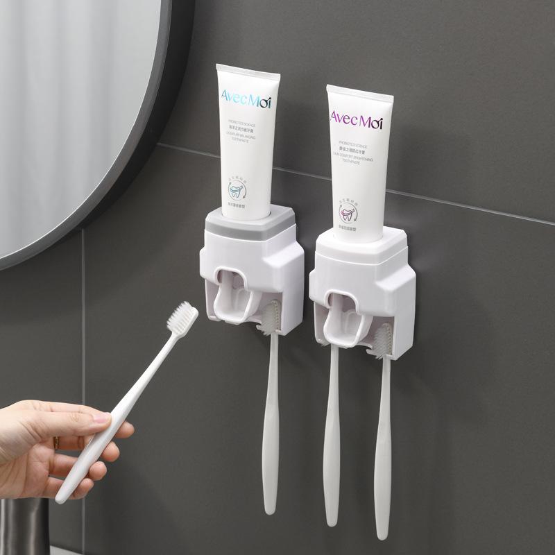 Toothpaste Toothbrush Dispenser Wallmounted Holder Effortless Bathroom Organizer