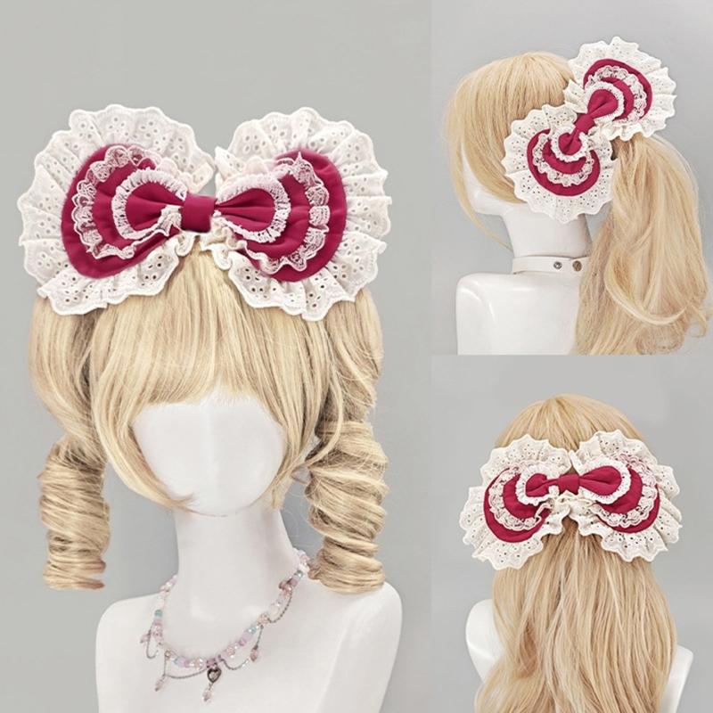 Lace Bows Headbands Party Hair Accesory For Women Elegant Design Suitable For Parties And Cosplay Event