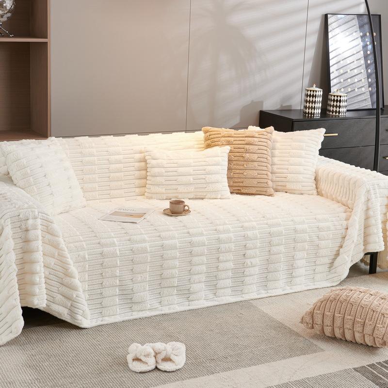 Winter Rabbit Fur Sofa Couch Cover Ultra Soft Slipcover Towel Blanket Thick Universal Furniture Protector Home Decor