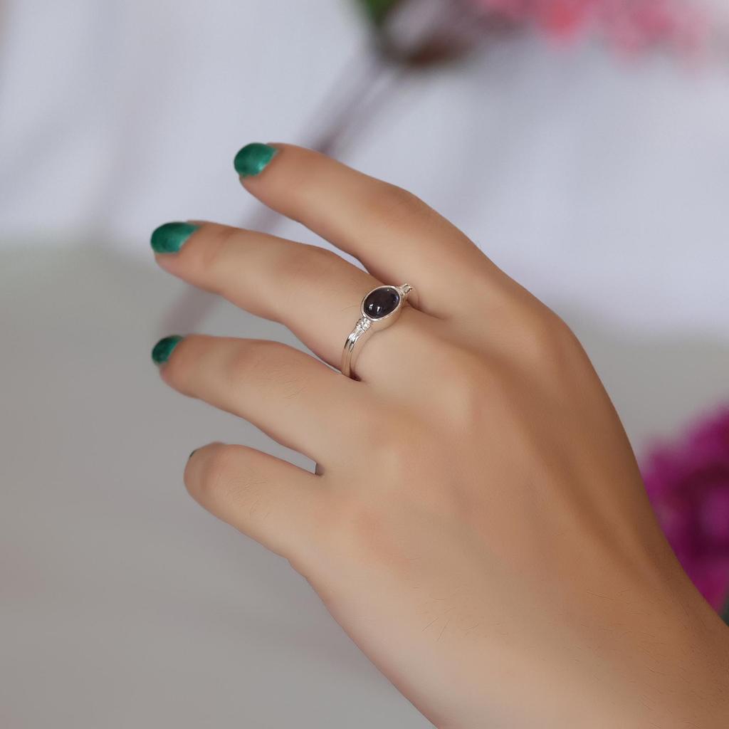 Iolite Gemstone Silver Ring, Silver Charm Jewelry, Gift For Her, 925 Sterling Silver Handmade Jewelry, Unisex Ring Ar8946