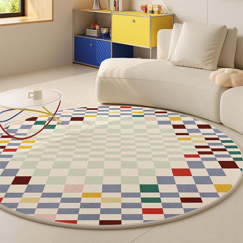 

Dopamine Round Carpet Plush Fluffy Soft Washable Bedroom Decor Living Room Rug Study Mat 80x80CM