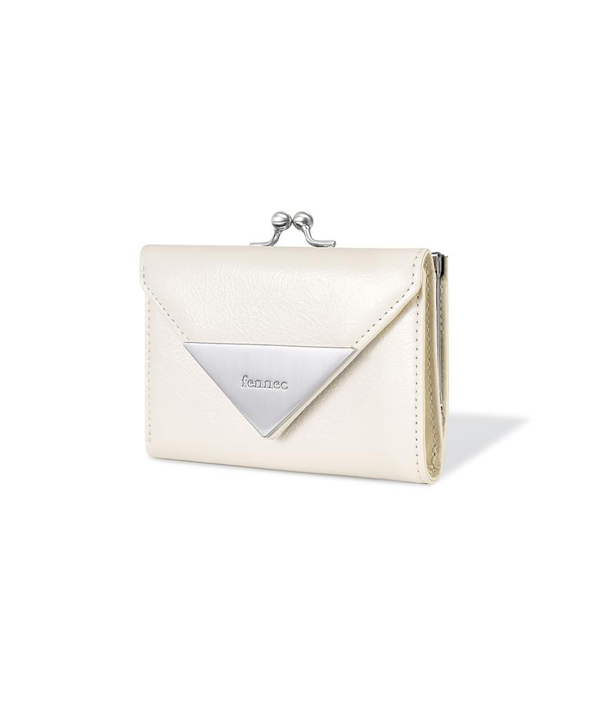 Fennec Crinkle Triangle Frame Wallet - Vanilla