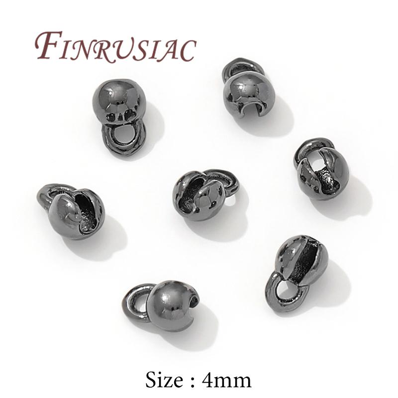 Crimp Beads For Jewelry 18K Gold Plated Crimps Cover Findings For DIY Bracelets Accessories Bead Tip Ball Chain Connectors