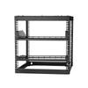 10U Open Frame Network Rack, 585 mm Depth, Wall Mounted or Floor Standing Server Rack, Heavy Duty 4 Post, with Vented Shelves & Mounting Hardware,