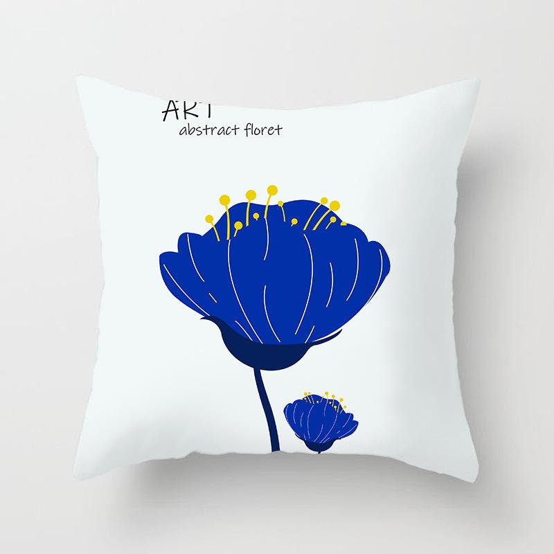 New Nordic Abstract Flower Pillowcase Home Bedside Sofa Cushion Cover
