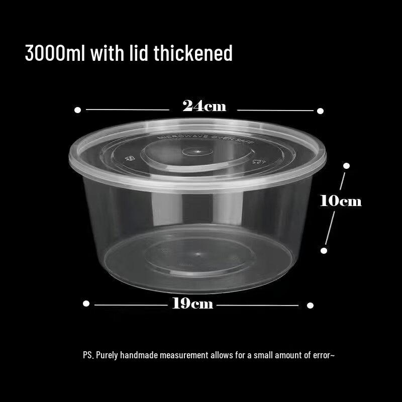 

Disposable Round Plastic Food Container with Lid