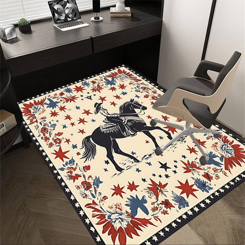 

1PC Cowgirl Horse Non-Slip Floor carpet, Office, family, bedroom, Studio - Large Area Rug, Vibrant Colors-C0475 60cm by 90cm