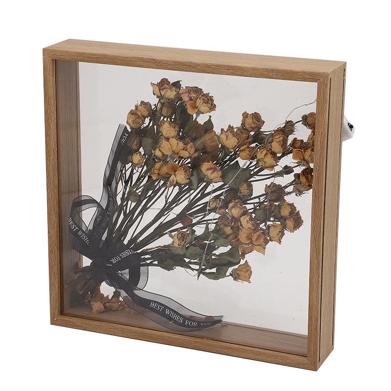 3D Double-Sided Transparent Frame for DIY Dried Rose Specimen Display