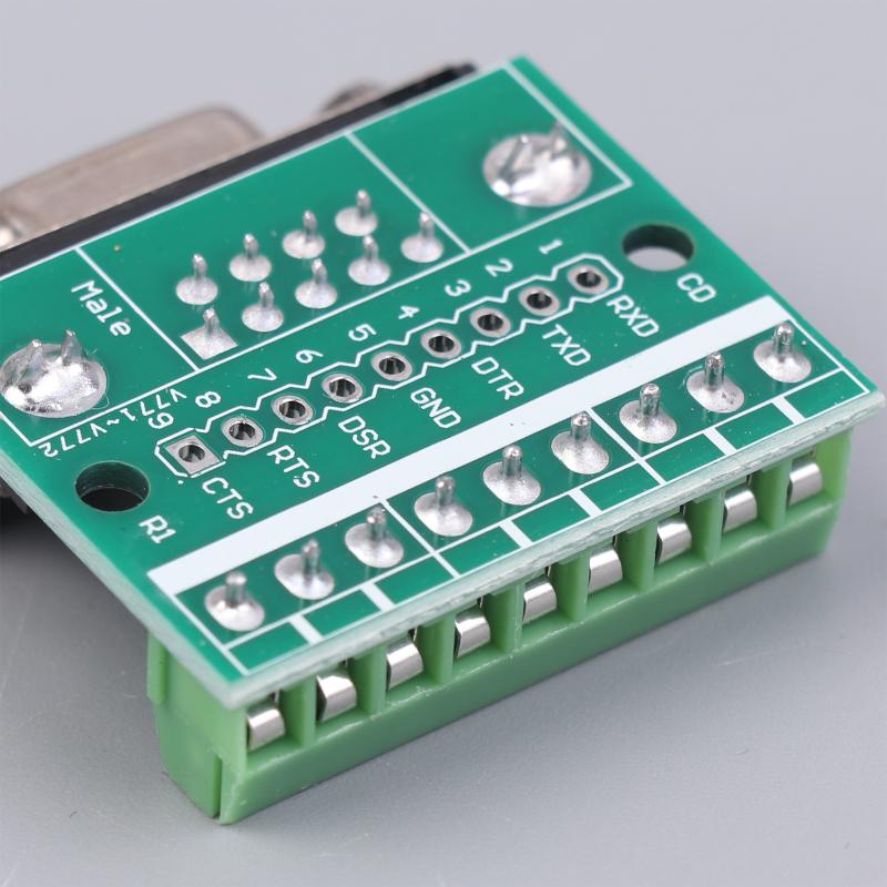 5Pcs Db9 Male Female Adapter Signals Terminal Module Rs232 Rs485 Serial To Terminal 9-Pin 9-Hole Connector
