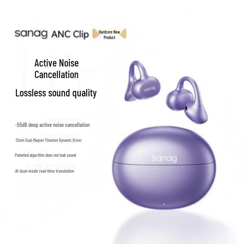 SANAG ANC Clip-On True Wireless Bluetooth Earbuds
