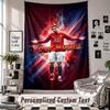 Arazzo da Appendere alla Parete con Nome e Testo Personalizzati, Arazzo Decorativo Cristiano Ronaldo per Camera da Letto
