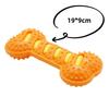 Dog Bone Toy Squeaky Chew Toy Textured Rubber Bone Safe Teeth Cleaning Toy for Teething Puppies And Large Dogs Oral Care