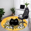 1pc Cat Succulents Office Round Area Rug,  Mat Suitable For Office, Under Office Chairs Bedroom Living Room Home Decor, Room Deco