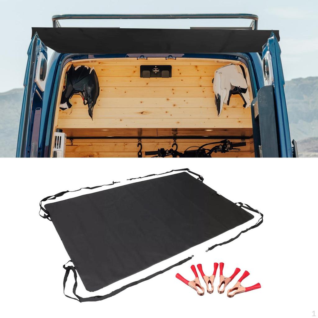 RV Heckschuppen-Tür-Markisen-Abdeckung für VW T5/T6 Campervan Leichtgewicht Schwarz