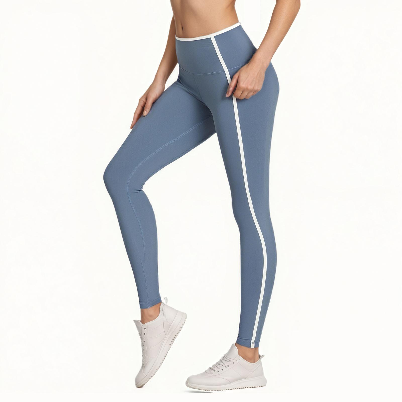 

Женские брюки для йоги, повседневные брюки, слаксы с карманами, высокая посадка L синий