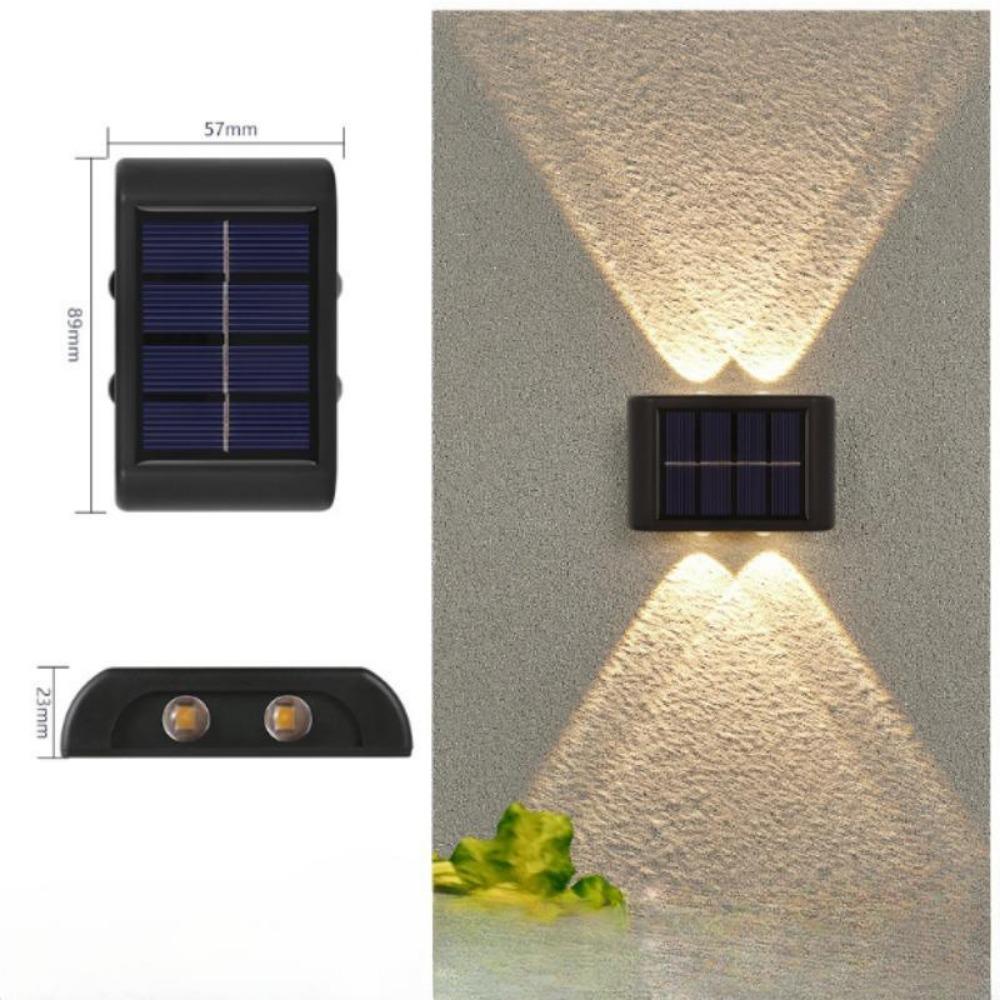 4/8/10LED Solar Wall Lamp Outdoor Waterproof Up and Down Luminous Lighting for Garden Fence Decoration Sunlight Light
