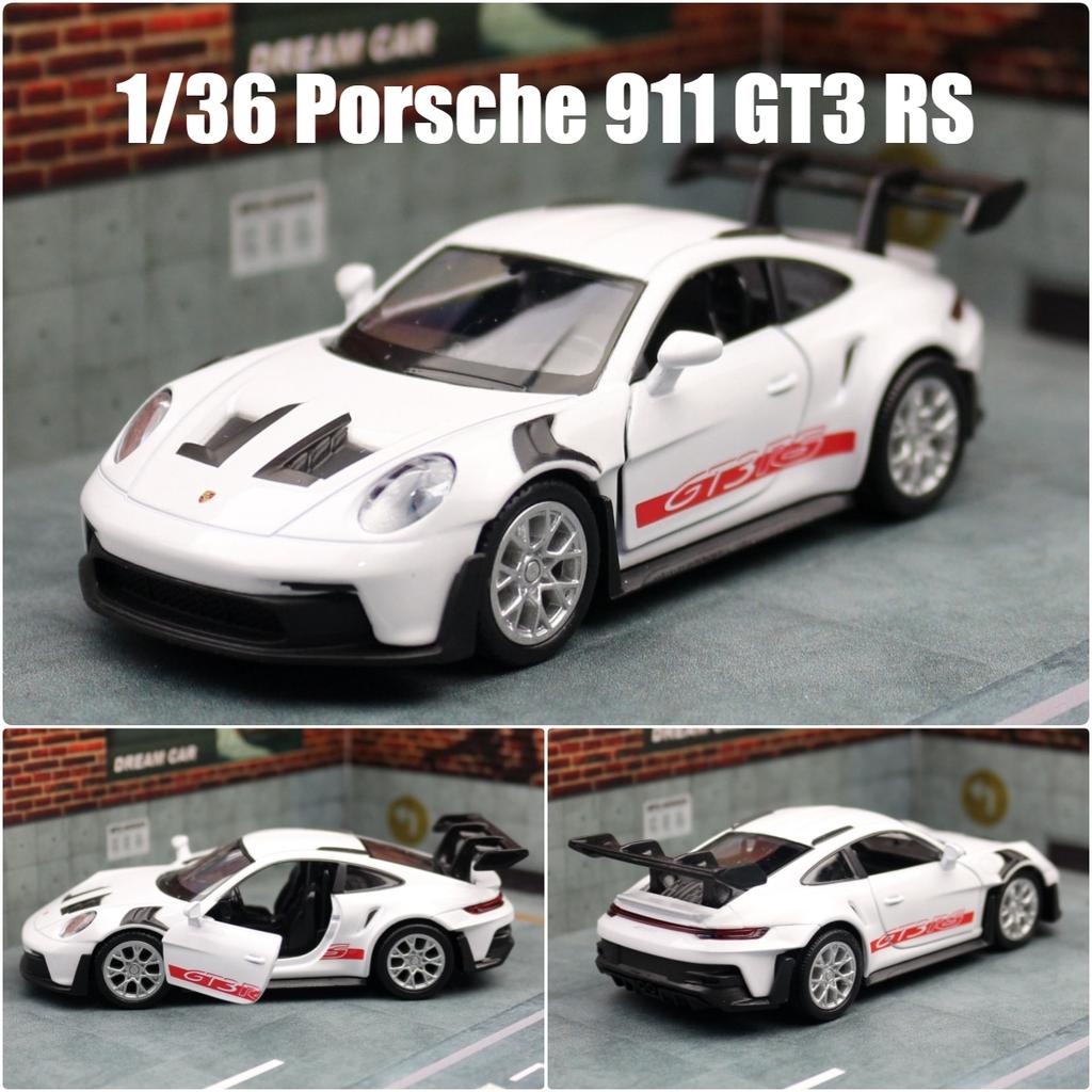 1/36 Porsche 911 GT3 RS Mașină de jucărie pentru copii RMZ CiTY Miniatură de curse Roți libere Trage înapoi Mașină turnată sub presiune din metal Colecție cadou