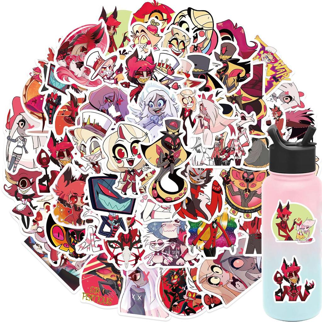 50 Pictures of Animated Hell Inn Graffiti Stickers Guitar Notebook Suitcase DIY Waterproof Stickers