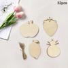32Pcs Unfinished Wood Fruit Shapes Blank Discs Crafts Home Decoration Wooden Pieces Slices for DIY