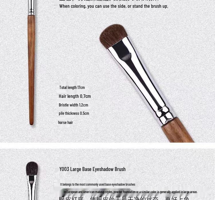 Tapered Wool Animal Hair Makeup Brush for Eyeshadow, Blending, Concealer, and Lip & Brow Application.