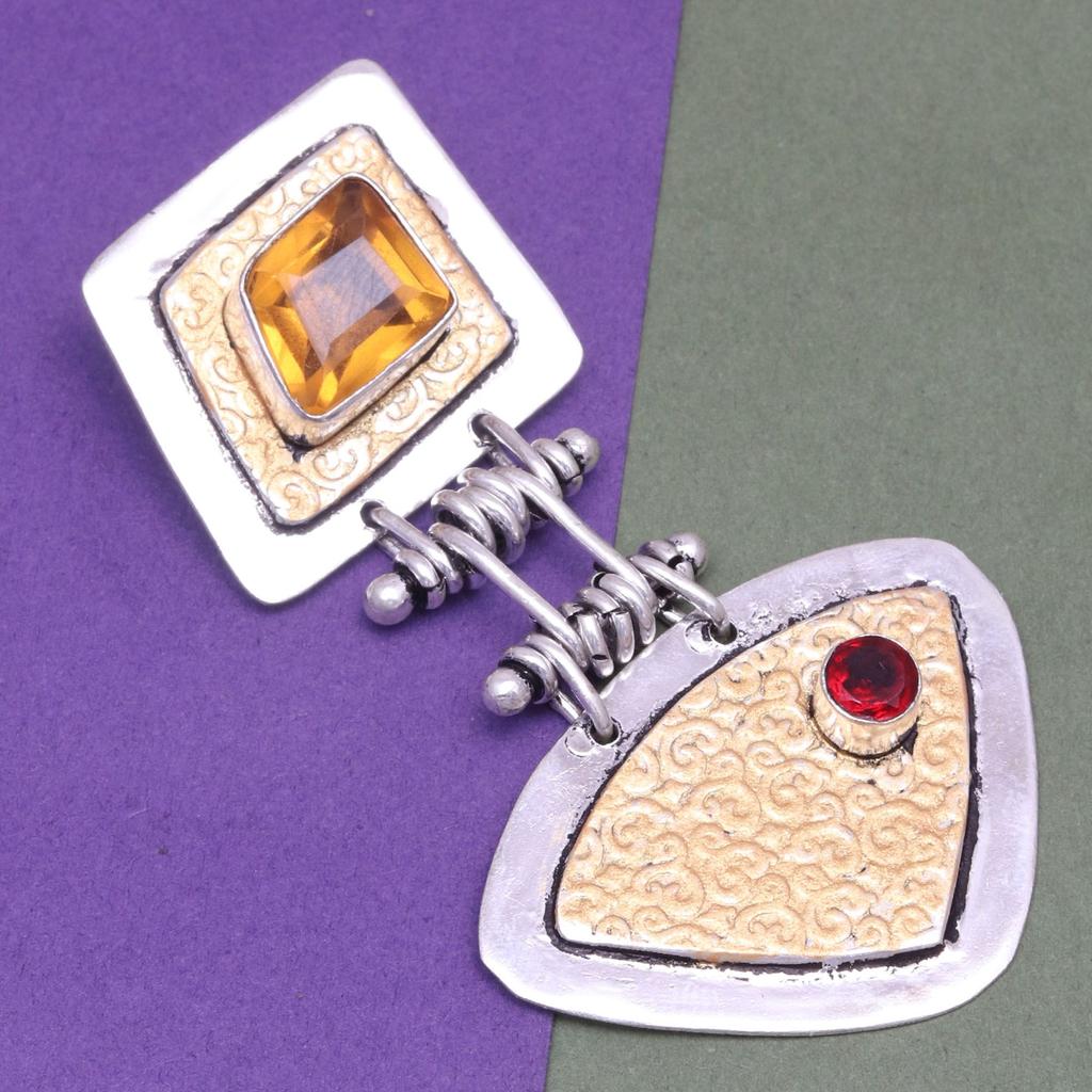 Citrine Set Jewelry Women Pendant Silver Earring Gemstone Earrings Gems Green