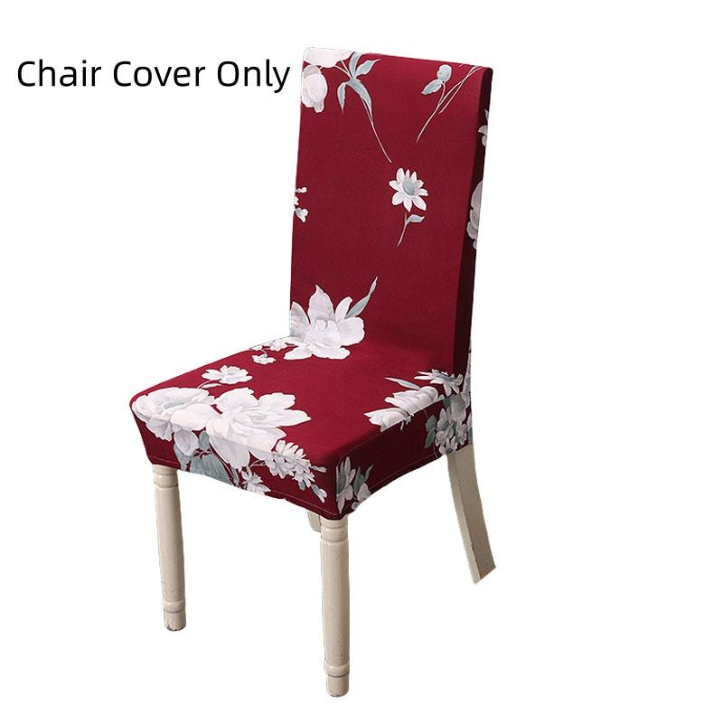 Abnehmbare Stuhlhussen mit Blumenmuster für Esszimmer, Stretch-Sitzbezüge, staubdicht, skandinavischer Stil, ideal für Hochzeiten