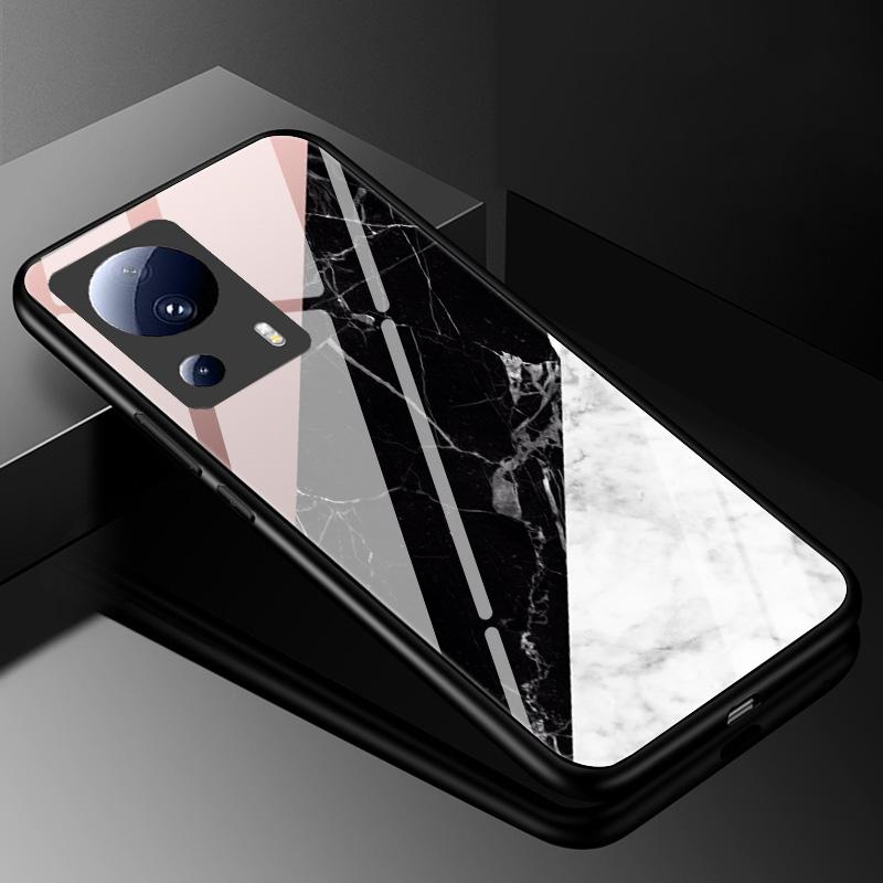 Tempered Glass Case for Xiaomi 13 Lite 5G Cover 13Lite Painted Hard Case for Xiaomi Mi 13 Lite Phone TPU Bumper Xiaomi13Lite