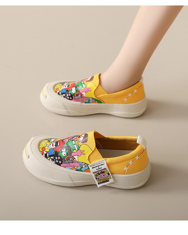 

Модная повседневная парусиновая обувь 2024 новая женская обувь пара тканевой обуви корейская версия модной обуви на плоской подошве 35 жёлтый