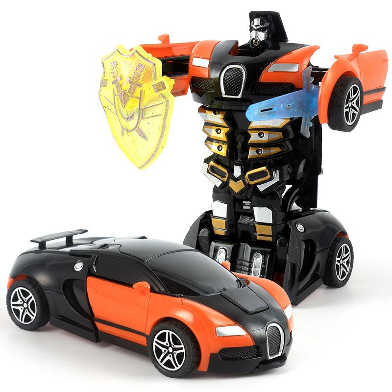 Kids' Transforming Inertia Car Toys - Sports Racing Collision Cars for Boys