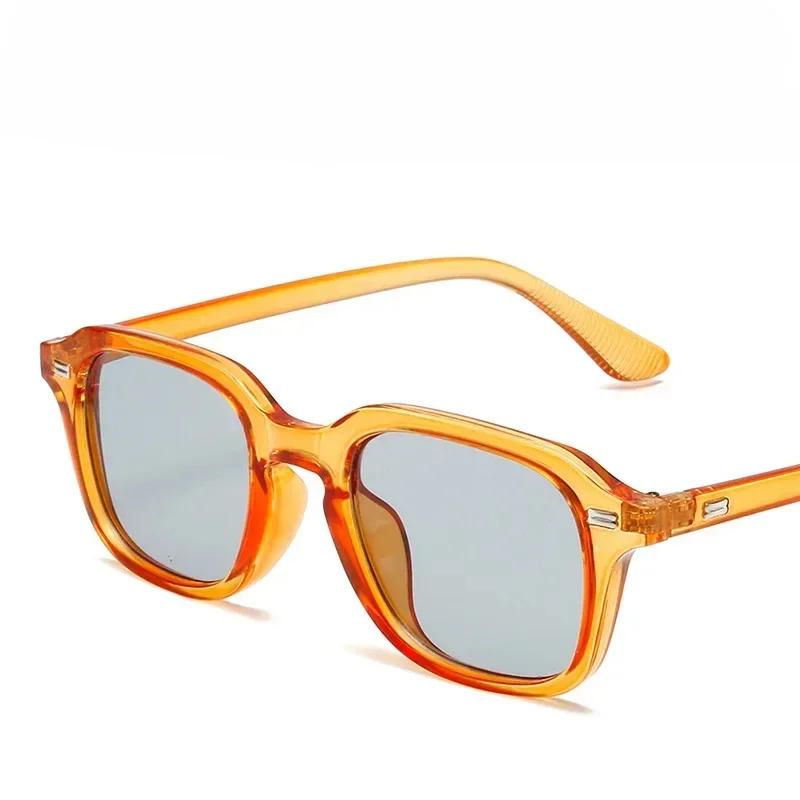Retro Square Frame Glasses for Men Women Fashion Anti Blue Light Office Work Ultra Clear Outdoor Sunglasses Trendy