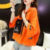 Summer Letter Printing Hoodies Women Round Neck Short Sleeve Drawstring Short Pullovers Ladies Korean Style Casual Top