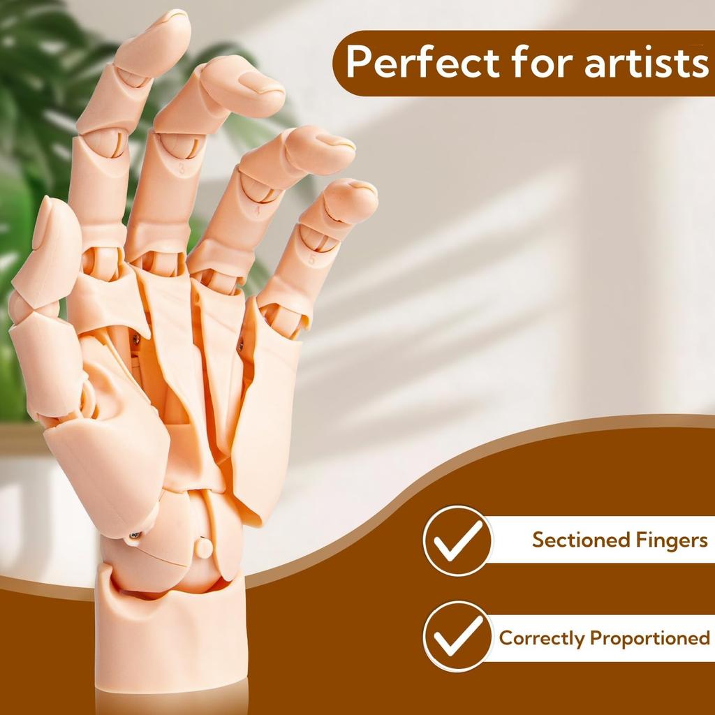 Flexible Artists Hand Model, Adjustable Hand Model For Drawing, Lively Manikin Figure Hand Model For Desk Decoration, Sketching, Drawing, Painting