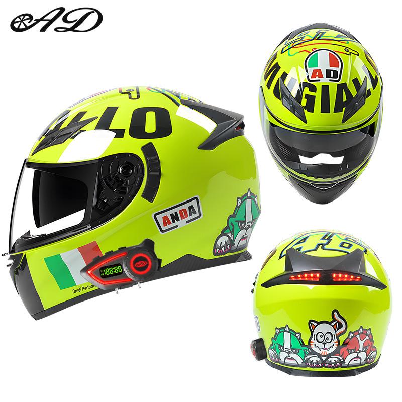 Bluetooth Smart Taillight Flip-Up Motorcycle Helmet for Men & Women - All-Season, Electric Vehicle, Off-Road