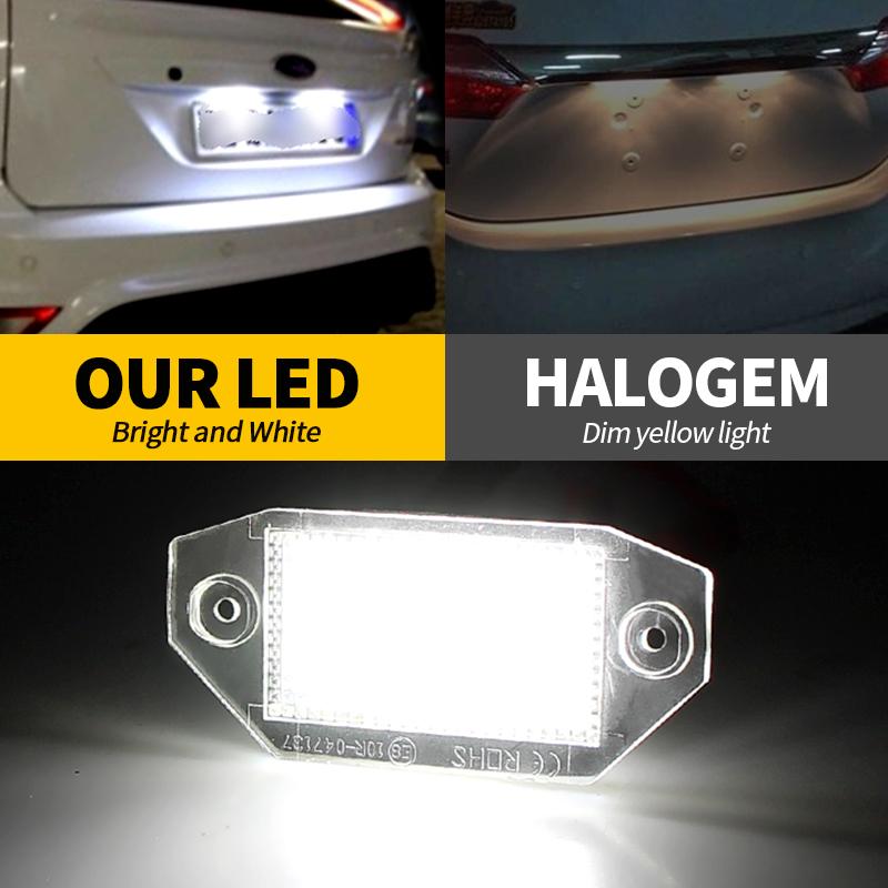 2pcs For 2000 2001 2002 2003 2004 2005 2006-2007 Ford Mondeo MK3 B4Y LED License Number Plate Light White Canbus