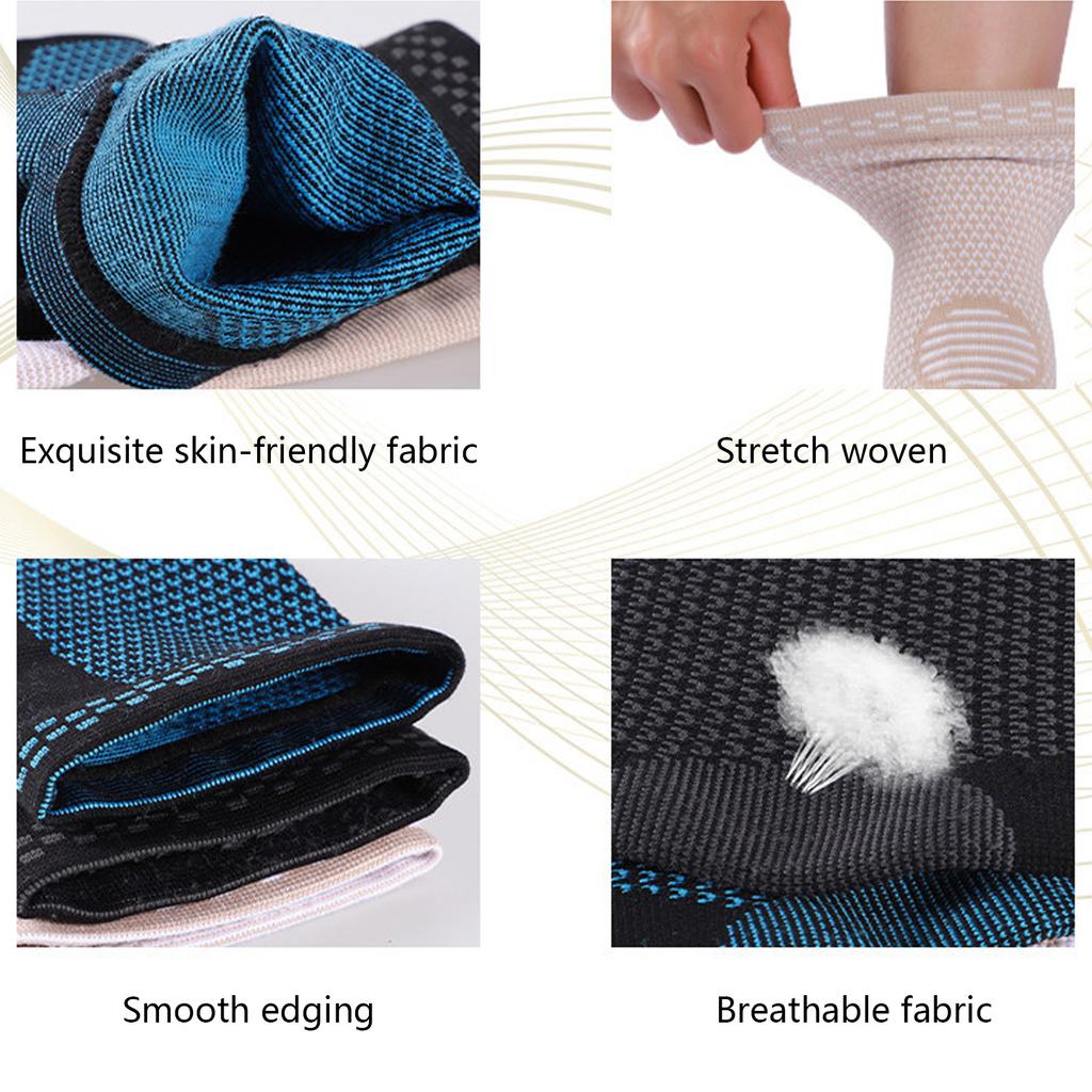 Ankle Brace Nylon Stretch Knit Lightweight Breathable Blue Ankle Bandage Wrap for Men Women Sports Foot